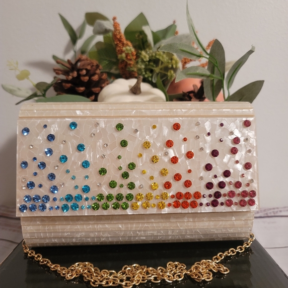 Crystal Embellished Party Clutch KURT GEIGER LONDON - Picture 12 of 13